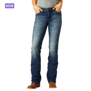 Mid Rise Boot Cut Riding Jeans with Performance Fit